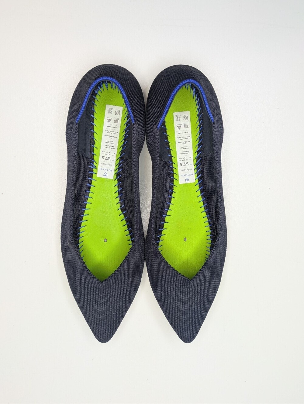 Rothy's The Point Flats Dark Navy Blue Slip On Ballet Size 7.5 - Picture 4 of 10